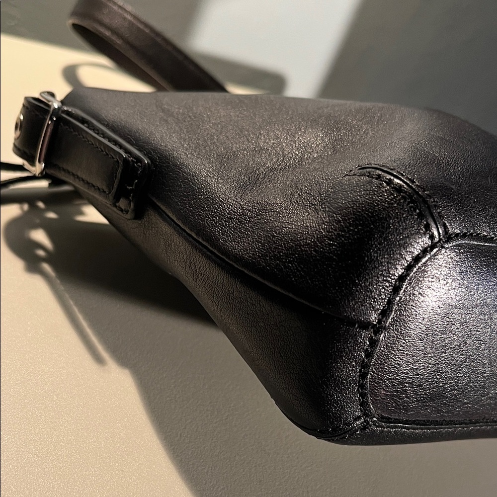 COACH Signature Jacquard & Leather Demi Bag | Classic Black Elegance - Picture 4 of 6